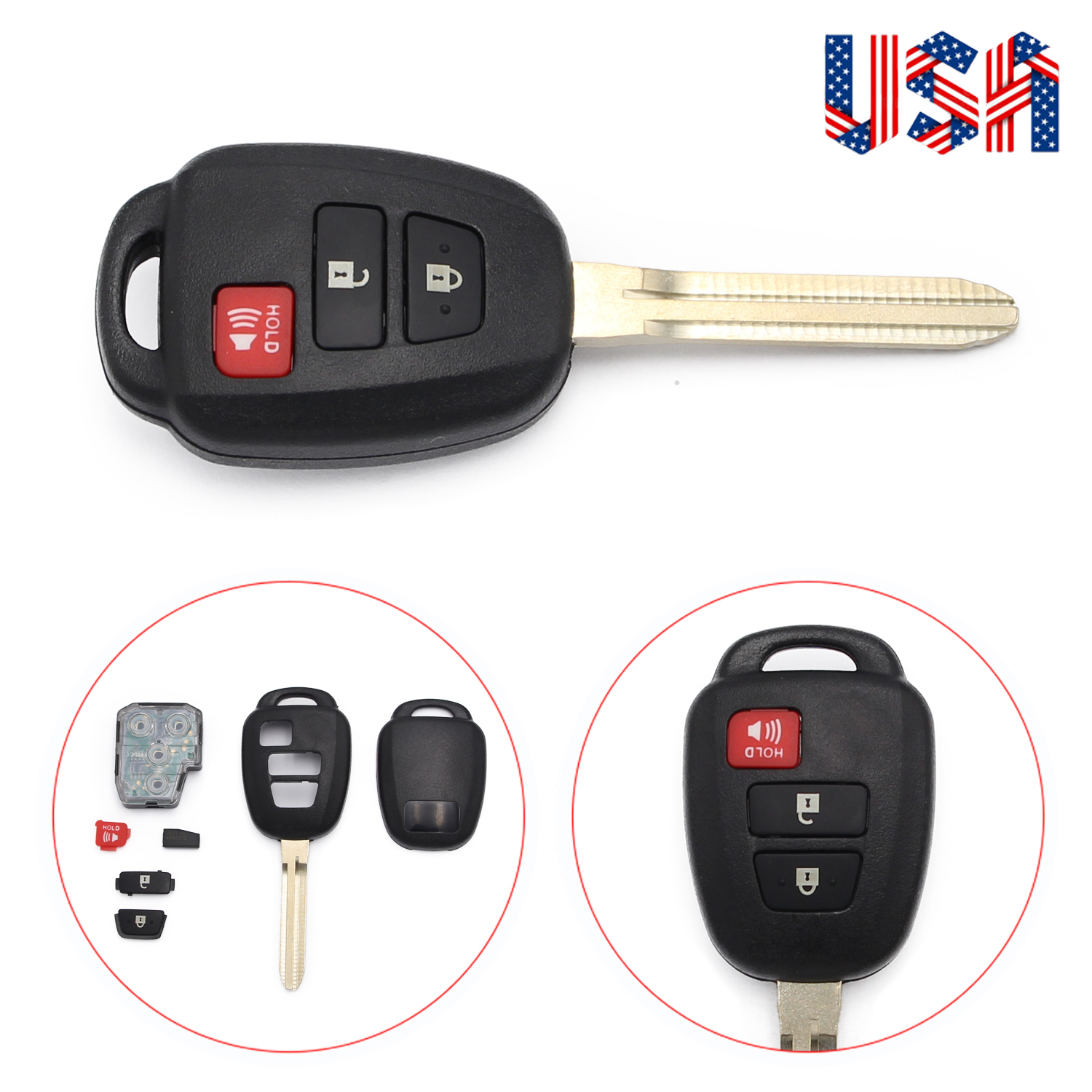 Keyless Entry Remote Key Fit for 1319 Toyota Rav4 Highlander Fob GQ4